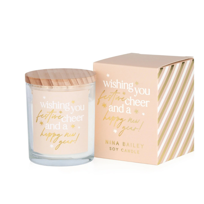 Nina Bailey | Festive Cheer & A Happy New Year - Sandalwood & Vanilla Soy Candle