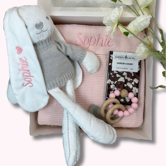 Patches Bunny & Light Pink Blanket Gift Hamper