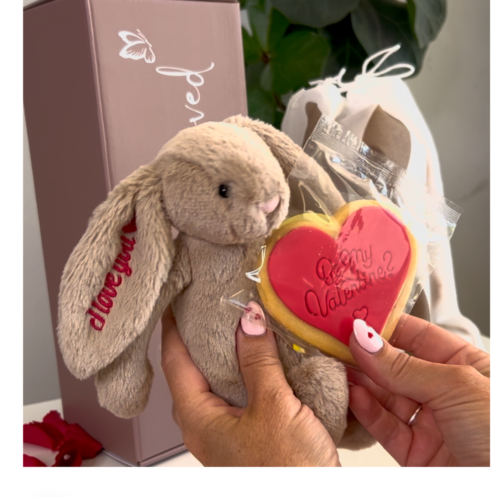 Valentines Day Gift - Personalised Beige Jellycat Bunny (SMALL)