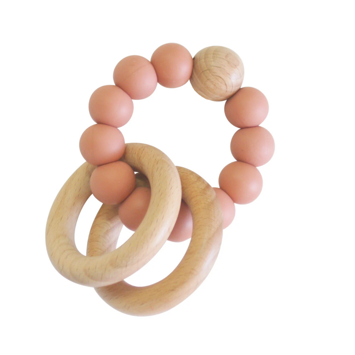 Alimrose | Beechwood Teether Ring Set - Terracotta