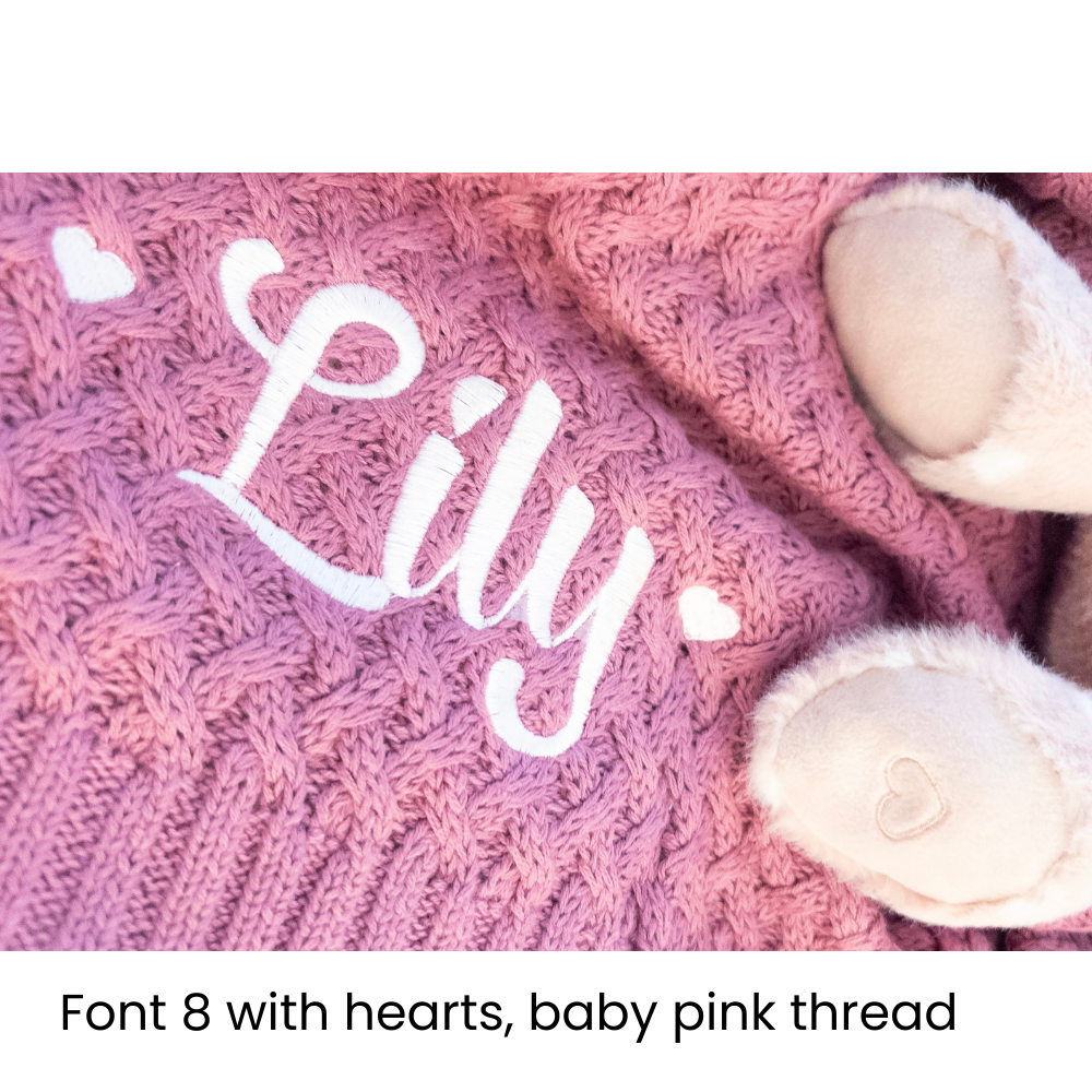 Snuggle Hunny - Personalised Knit Blanket | Mauve