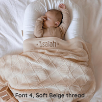 Personalised Diamond Knit Baby Blanket - Milk