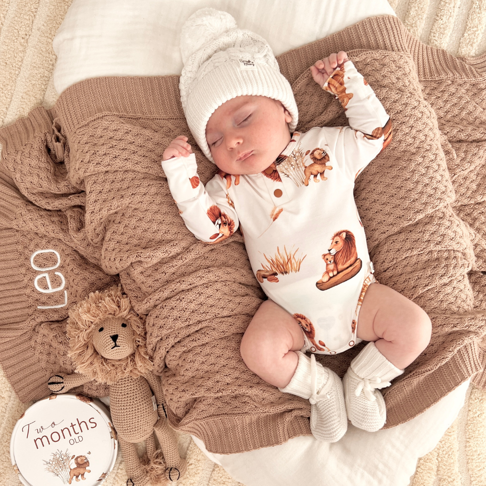 Snuggle Hunny - Personalised Knit Blanket | Hazelnut