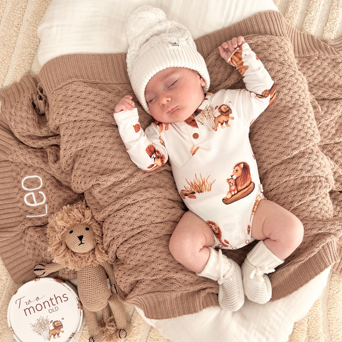 Snuggle Hunny - Personalised Knit Blanket | Hazelnut