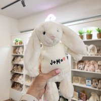Valentines Day Gift - Custom Initials Bunny Jumper - Cream (Fits MEDIUM size Jellycat Bunny)
