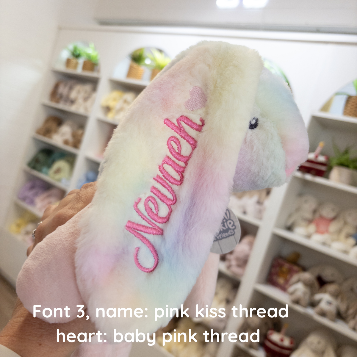 Personalised Large Frankie Bunny -  Rainbow 39cm
