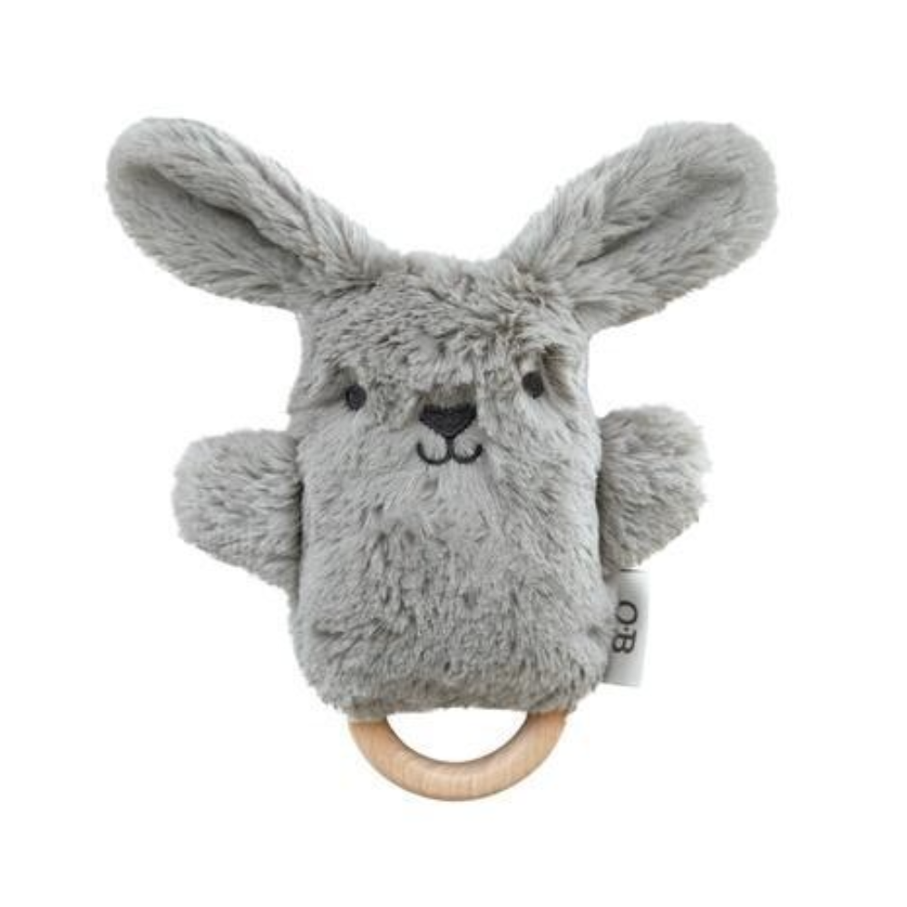 OB Designs | Bodhi Bunny Rattle - Grey