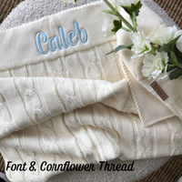 Personalised Cable Knit Baby Blanket - Cream