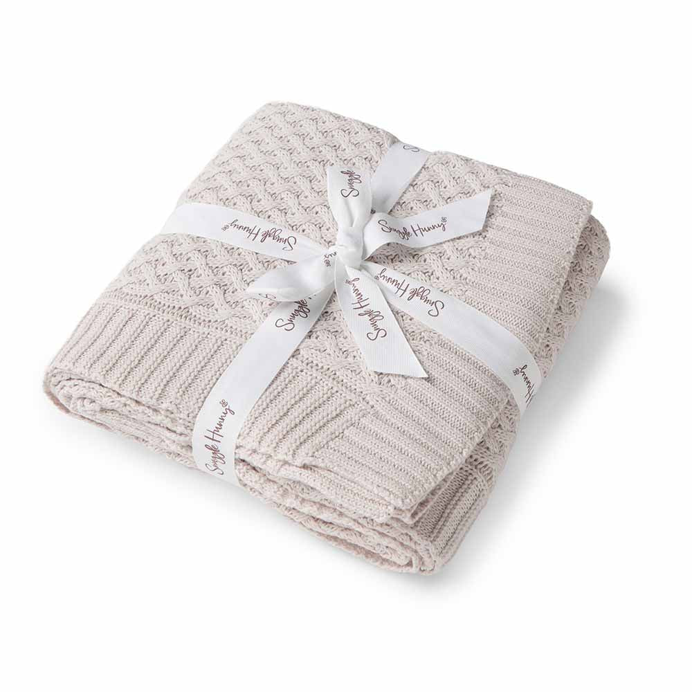 Snuggle Hunny - Personalised Knit Blanket | Warm Grey