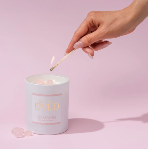 You Are Loved Crystal Soy Candle - Marshmallow & Musk