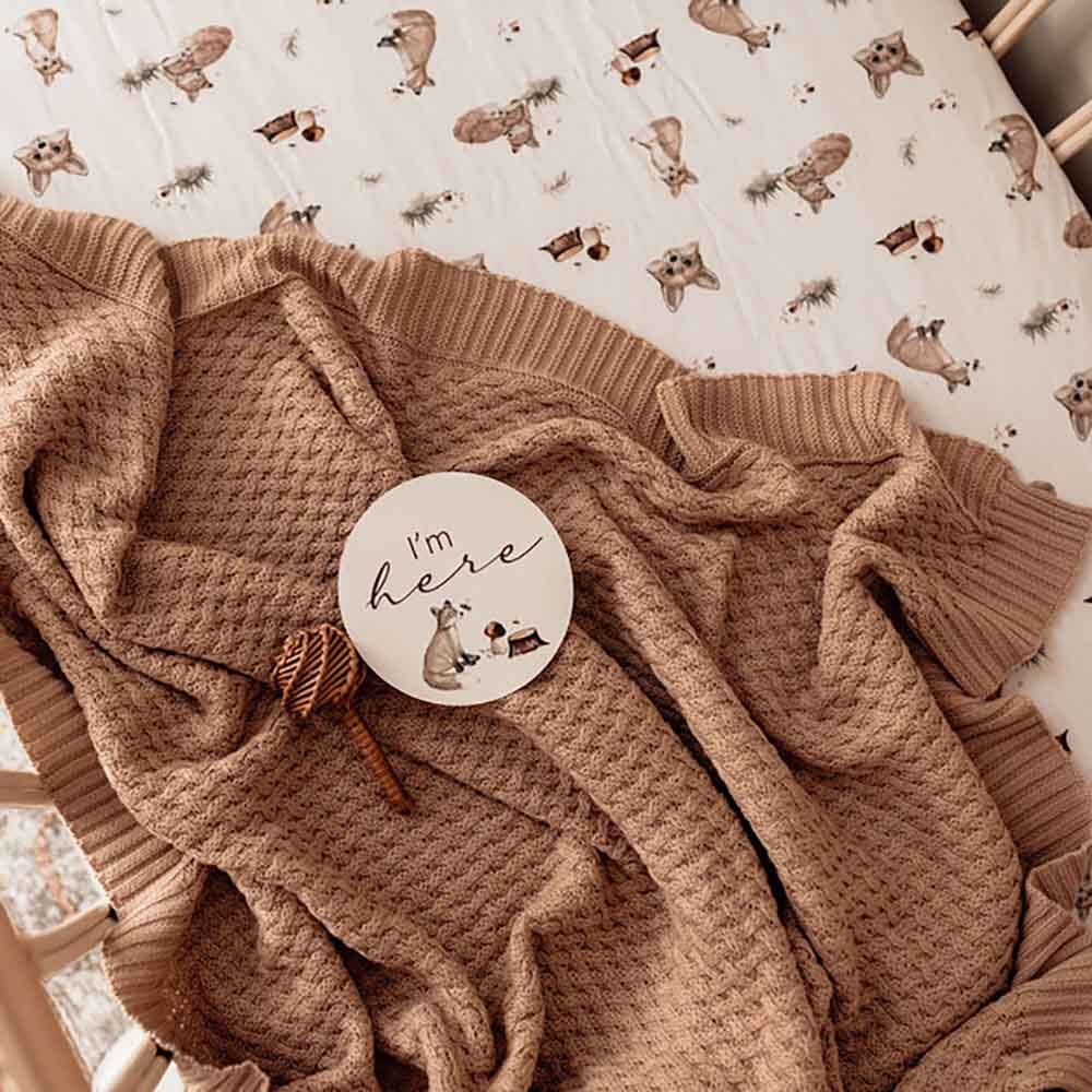 Snuggle Hunny - Personalised Knit Blanket | Hazelnut