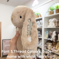 Personalised bunny Australia with name on ear jamie kay snuggle bunnies Perth