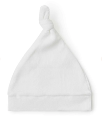 Snuggle Hunny Ribbed Organic Knotted Beanie | Milk