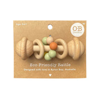 OB Designs | Eco Friendly Wooden Rattle Toy | Rainbow