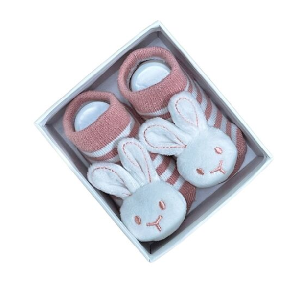 ES Kids |  Rattle Socks - Blush Bunny