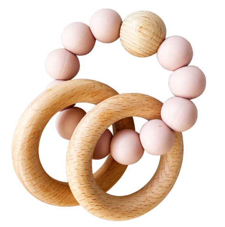 Alimrose | Beechwood Teether Ring Set - Petal