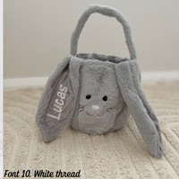 Personalised Easter Bunny Basket - Grey