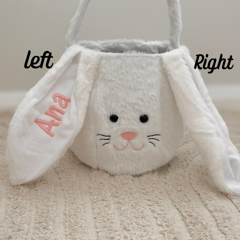 Personalised Easter Bunny Basket - White
