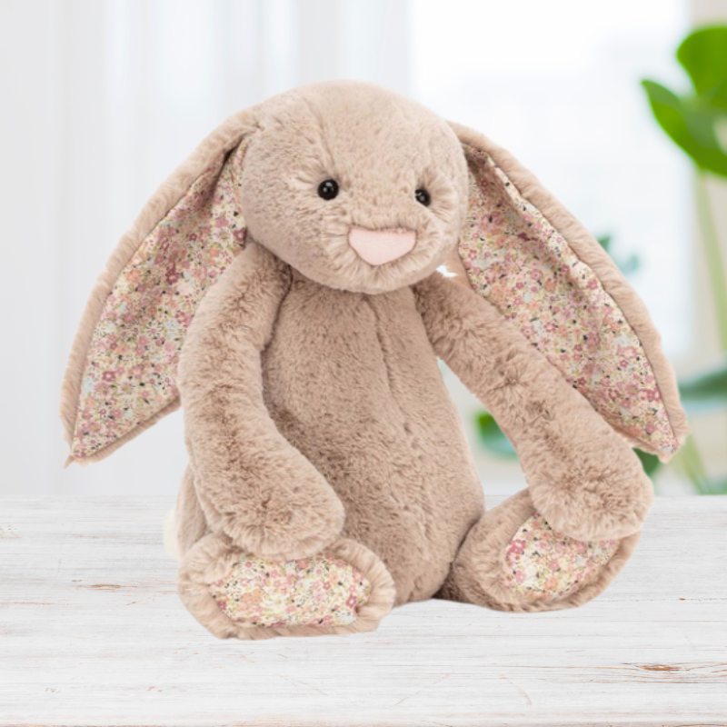 Personalised Jellycat Bunny - Bea Beige Blossom (LARGE)