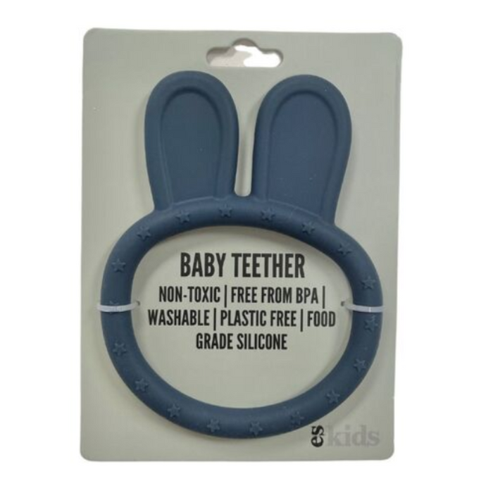 ES Kids | Silcone Bunny Teether - Navy Blue