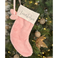 Personalised Christmas Santa Stocking - Pink