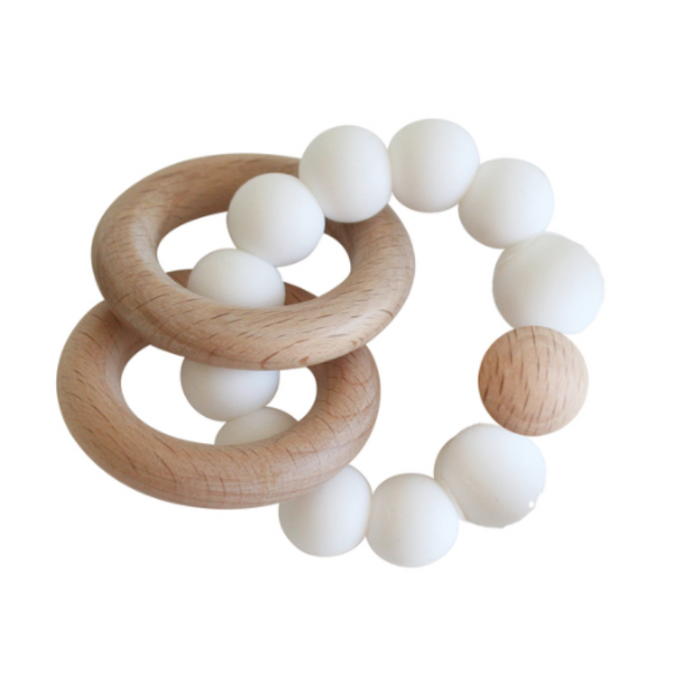 Alimrose | Beechwood Teether Ring Set - Milk