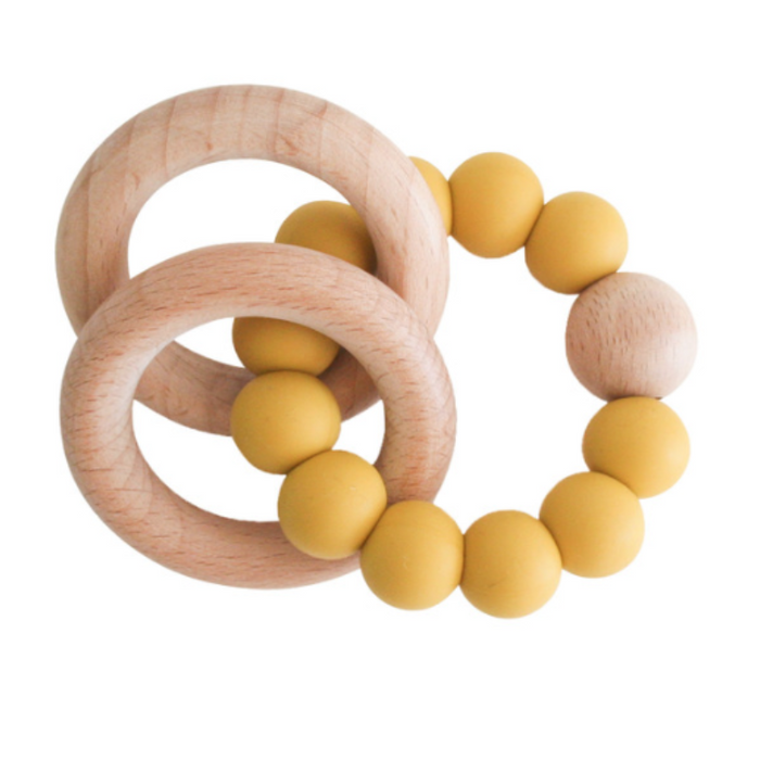 Alimrose | Beechwood Teether Ring Set - Butterscotch