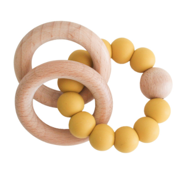 Alimrose | Beechwood Teether Ring Set - Butterscotch
