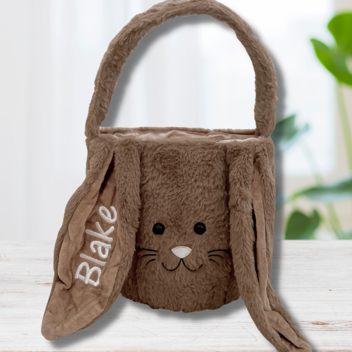 Personalised Easter Bunny Basket - Brown