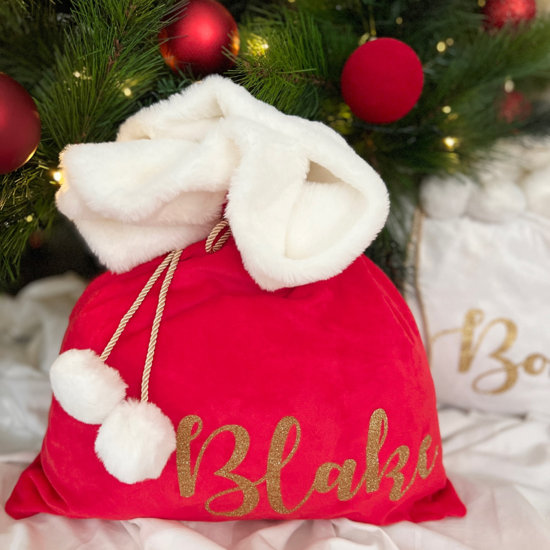 Personalised Christmas Santa Sack - Red (AVAILABLE 1 NOV 24)