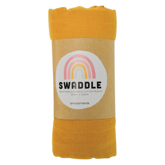 Annabel Trends Mustard Yellow Muslin Swaddle