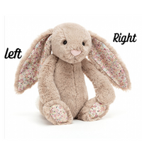 Personalised Newborn Gift Hamper - Bea Beige Blossom Jellycat Bunny & Pink Blanket
