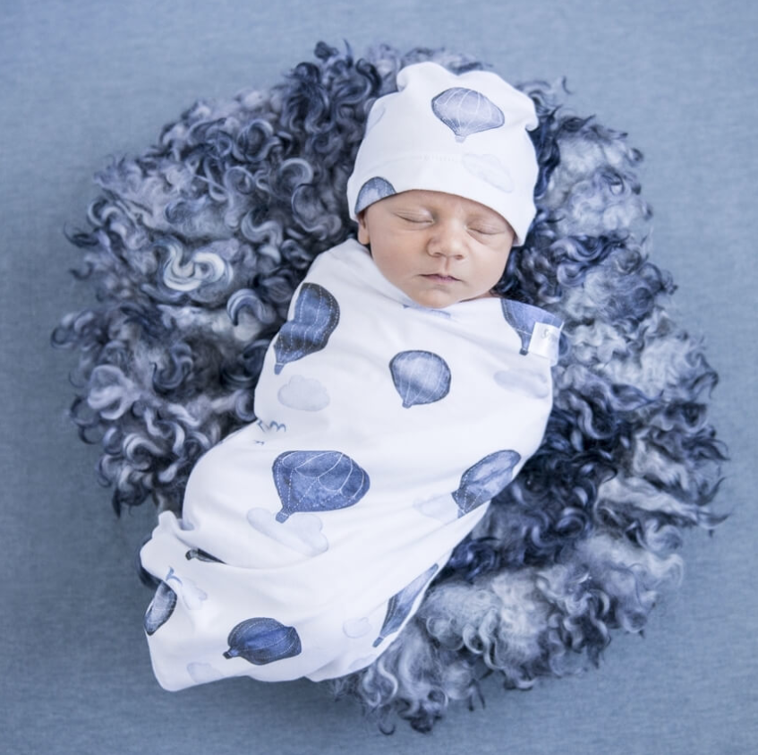 Snuggle Hunny Swaddle & Beanie Set | Cloud Chaser