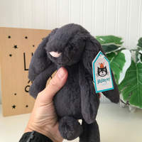 Personalised Jellycat Bunny - Inky  black Size