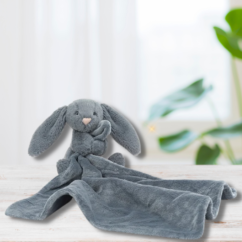 Personalised Jellycat Bunny Soother - Dusky Blue