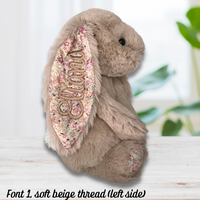 Personalised Bea Beige Blossom Jellycat Bunny & Light Beige Blanket Gift Set