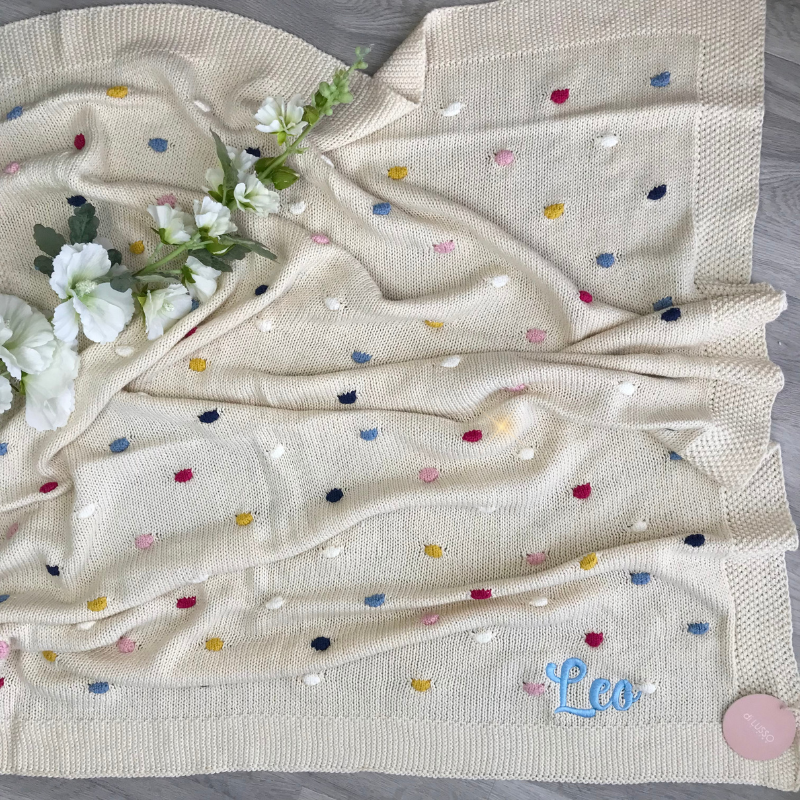Personalised Confetti Blanket - Natural