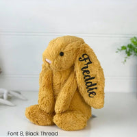 Personalised Jellycat Bunny Australia Saffron Yellow with name on ear Rabbit