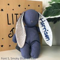 Personalised Bunny Australia, Alimrose Bobby Floppy Bunny Chambray Blue jellycat