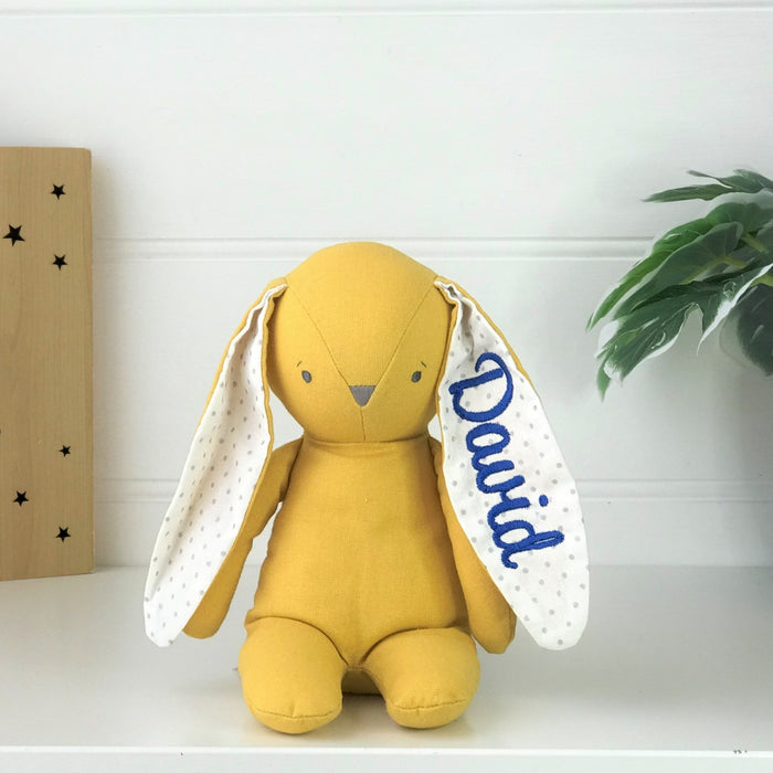 personalised Alimrose Bobby Bunny Australia butterscotch mustard jellycat