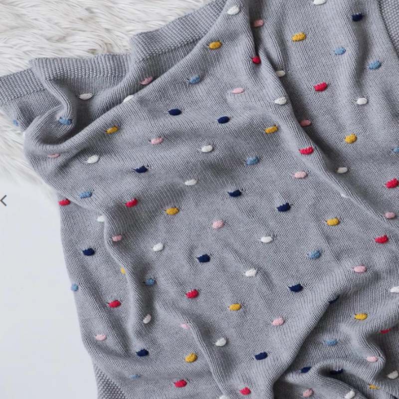 Personalised Grey Confetti Blanket
