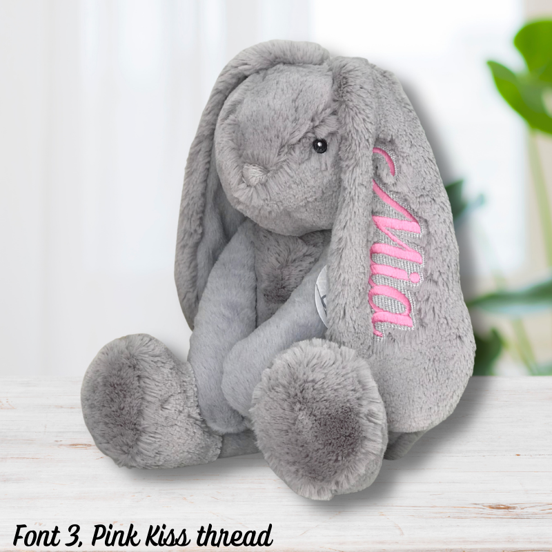 Personalised Large Frankie Bunny - Grey 39cm