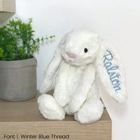 personalised Jellycat Bunny Australia Cream White rabbit with name on ear