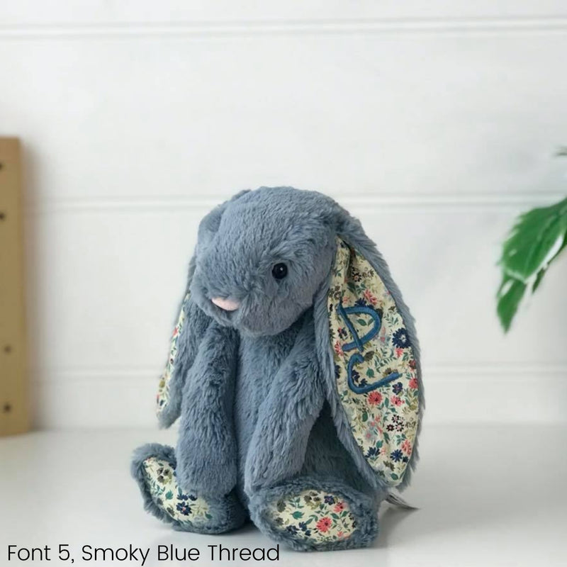 Personalised Jellycat Bunny - Dusky Blue Blossom