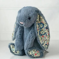 Personalised Jellycat Bunny Dusky Blue Blossom name on ear
