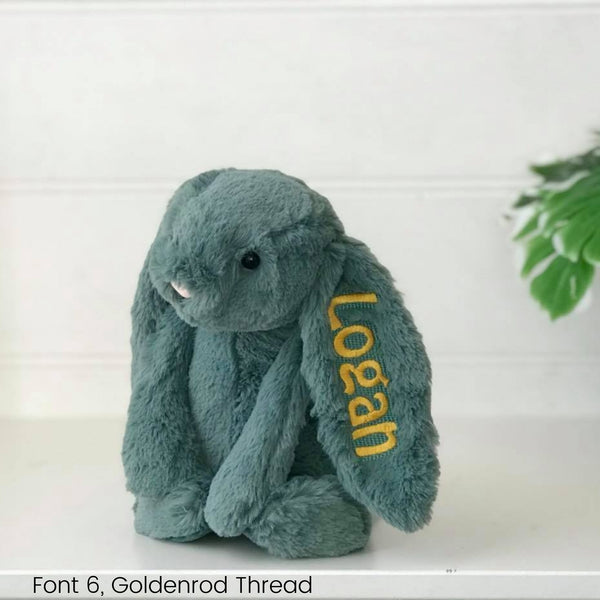 Personalised Jellycat Bunny Australia Forest Green Name Easter