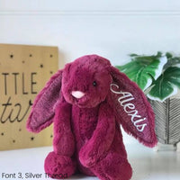 Personalised Sparkly Cassis Jellycat Bunny & Pink Blanket Gift Set