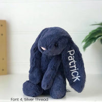 Personalised Jellycat Bunny Australia Navy Blue Name on Ear