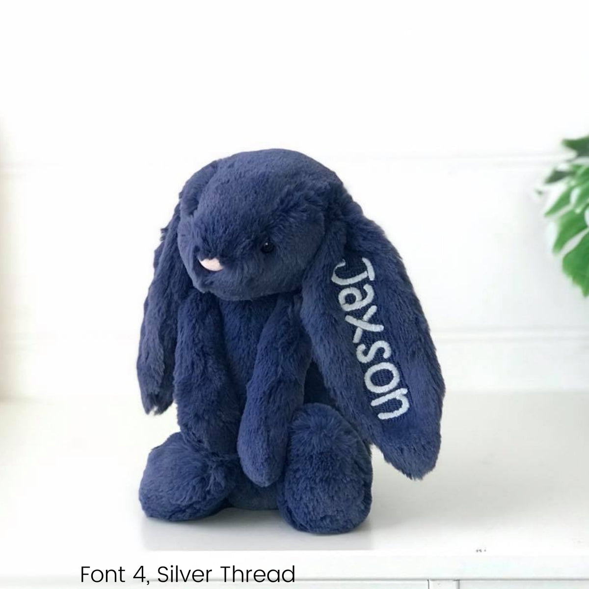 Personalised Jellycat Bunny Australia Navy Blue Name on Ear