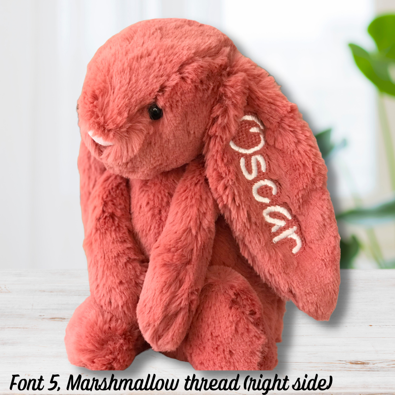 Personalised Jellycat Bunny Cinnamon red